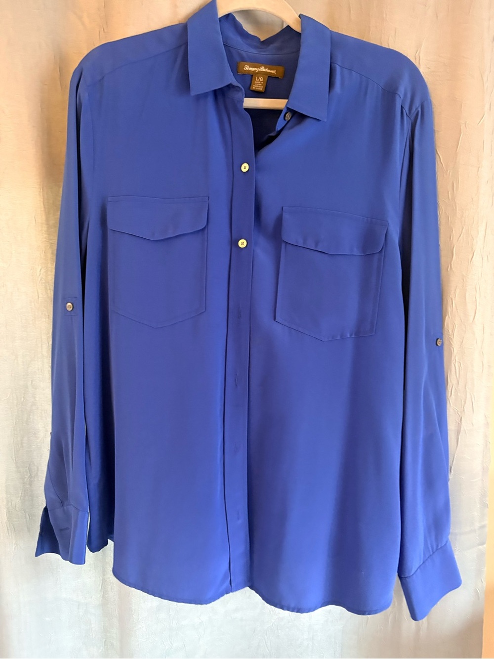 Tommy Bahama women's Cobalt Blue Long-Sleeve Button-Down Shirt